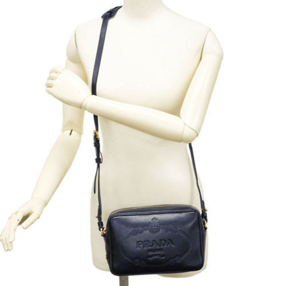 Prada Shoulder Bag Glace'Calf Baltico Calf Navy - Picture 6 of 9